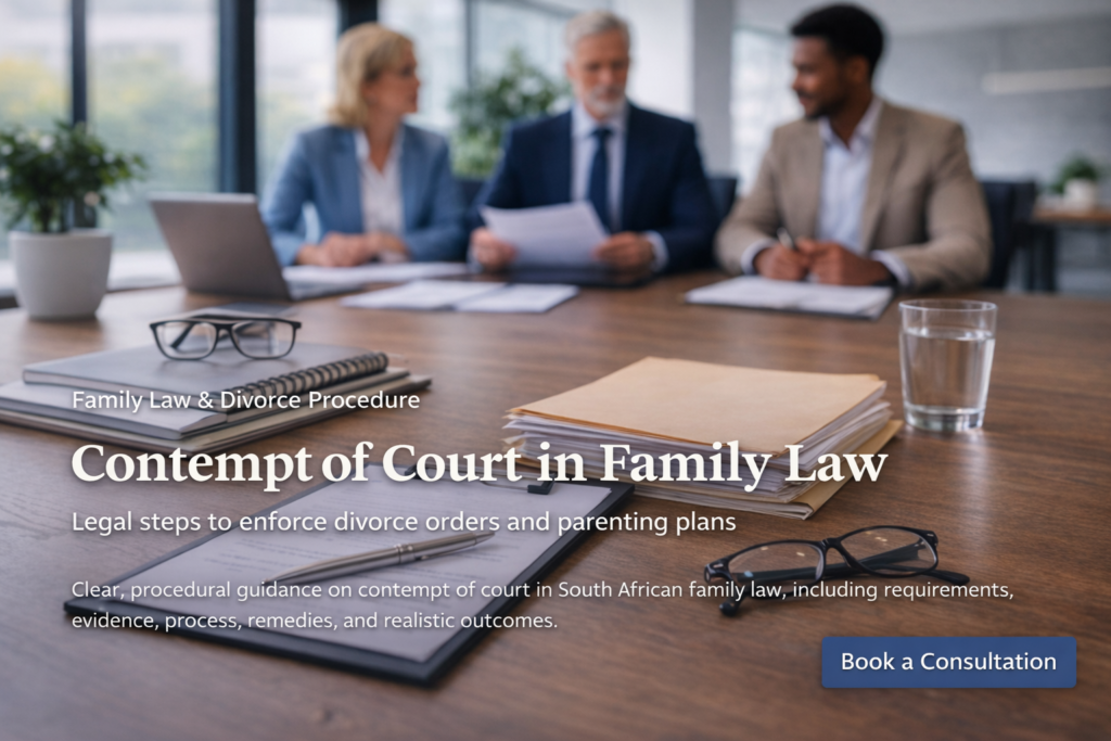 contempt of court family law South Africa